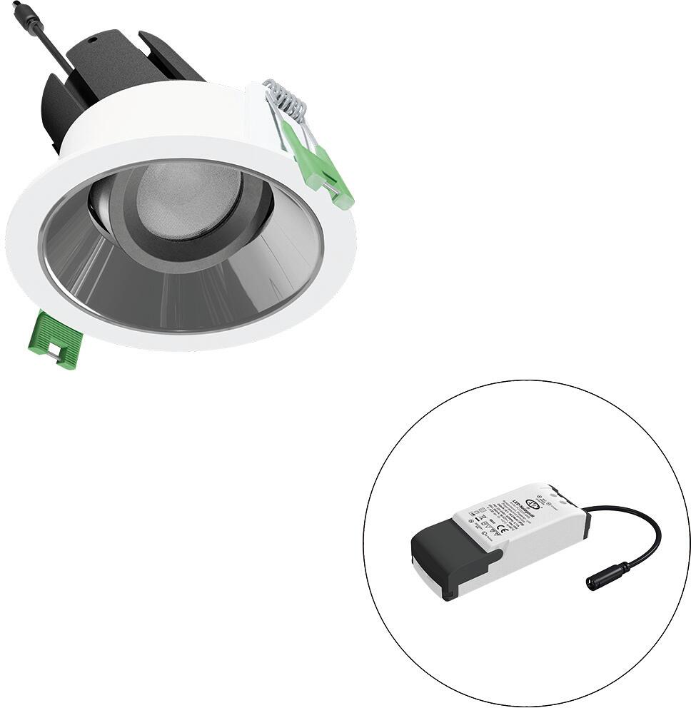 EVN SELECTO LED Deckeneinbau, rund, dreh-/schwenkbar, IP20, 220-240V/AC, 13W, 3000K, 1625lm, inkl. Netzgerät, Phase, Reflektor silber/hochglänzend, 4.