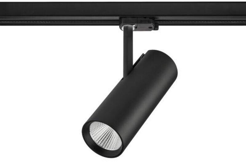 Brumberg MAXI LED-Schienenstrahler 230VAC, 50Hz, CRI > 90, 32W, 3617lm, 30°, 3500K, rund, dreh- und schwenkbar, DALI dimmbar, schwarz struktur (883971