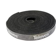 Televes KB8 Nylonklettband, 8m, Beutel mit 2 Rollen, schwarz (200101)