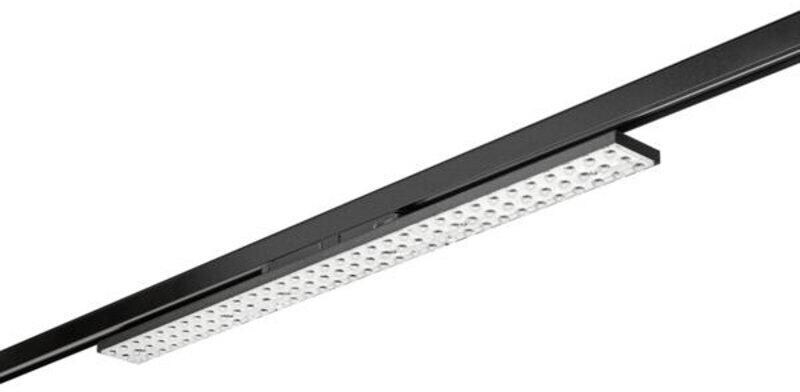 Brumberg BALI MAXI LED-Schienenstrahler, drehbar, doppel-asymmetrisch-breitstrahlend, quer: 83° & längs: 96°, 50W, 3000K, 7000lm, schaltbar, schwarz s