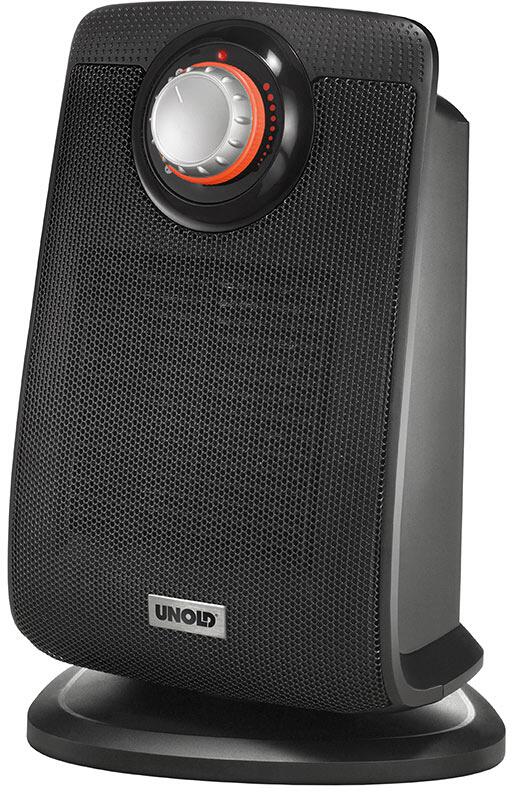 Unold 86445 Bad Schwarz Keramik-Heizlüfter, 1300/2000W, 4 Stufen, Thermostat, stufenlose Temperaturregelung