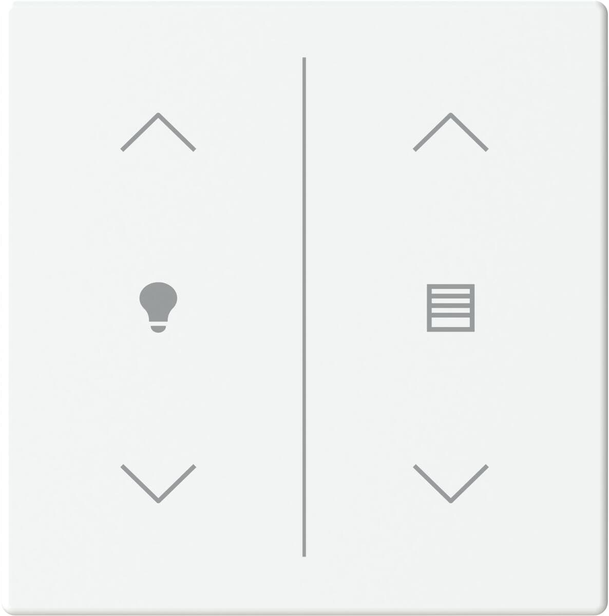 Busch-Jaeger LFDW/A.2.63.11-84 Wippe für Keypad, future linear, Plattform 63, 2-fach, Symbol Dimmer/Jalousie, studioweiß glänzend (2CKA006199A0242)