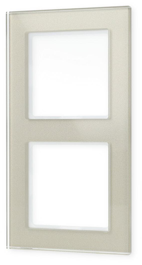 Glasrahmen 2-fach für waagerechte und senkrechte Kombination für die Serie A, Glas Champagner, A creation Rahmen, Jung AC 582 GL CH