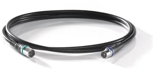 Wisi DS 37 U 0500 Anschlusskabel, IEC- Buchse/IEC-Stecker, 5 m, Klasse A++, 73380, schwarz (DS37U0500)