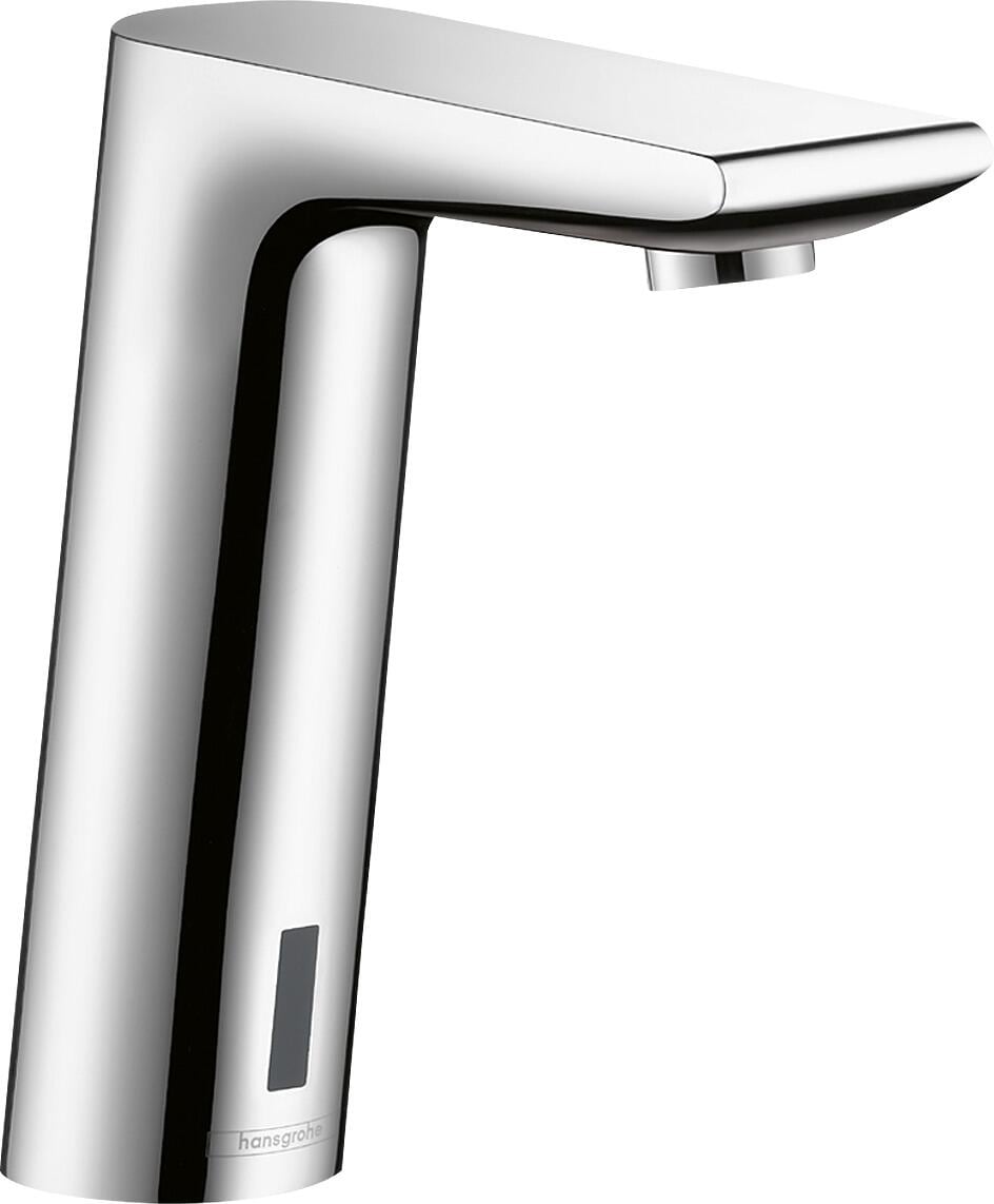 hansgrohe Metris S Elektronik-Waschtischarmatur mit Temperaturvoreinstellung Batteriebetrieb, Messing, 5 l/min, mit Rückflussverhinderer, Chrom (31101