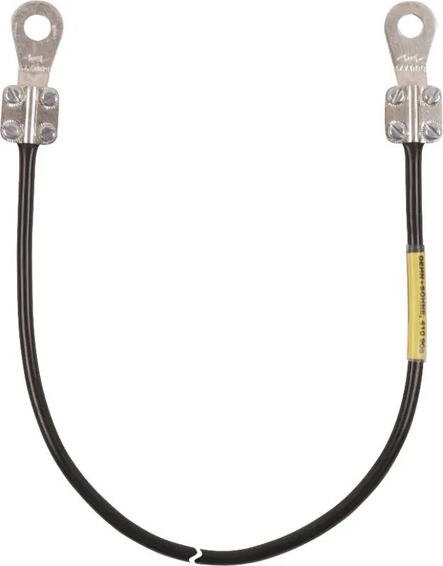 Dehn EL16 L0.55M 2KSG 10 Erdungsleitung, 16mm², L 0,5m, 2 Kabelschuhe (D) geschlossen, M10, schwarz (416905)