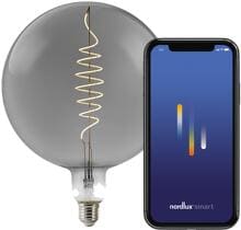 Nordlux Smart E27, G200 Deco Leuchtmittel, 1800K, 100L, 4,7W, dimmbar, Riesenkugel, rauchfarben (2280032747)