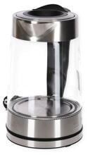 PC-WKS 1190 G Glas-Wasserkocher, 2200 W, 1,7 L, Einhandbedienung, Wassertankbeleuchtung, edelstahl/schwarz (501190)