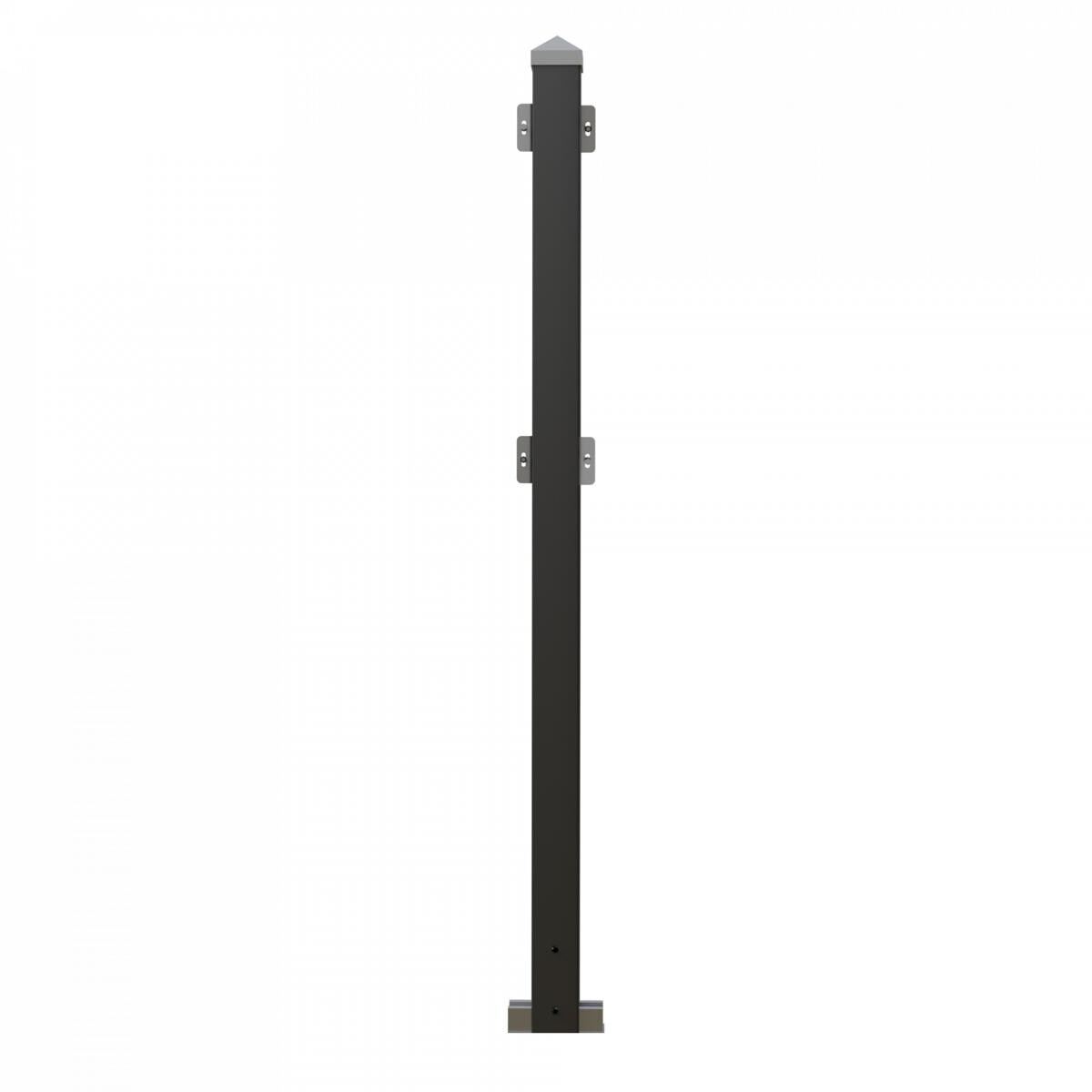 HEPA Solar PV-Zaun Mittelpfosten, horizontal, 4mm, Stahl, verzinkt, schwarz (330101020401)