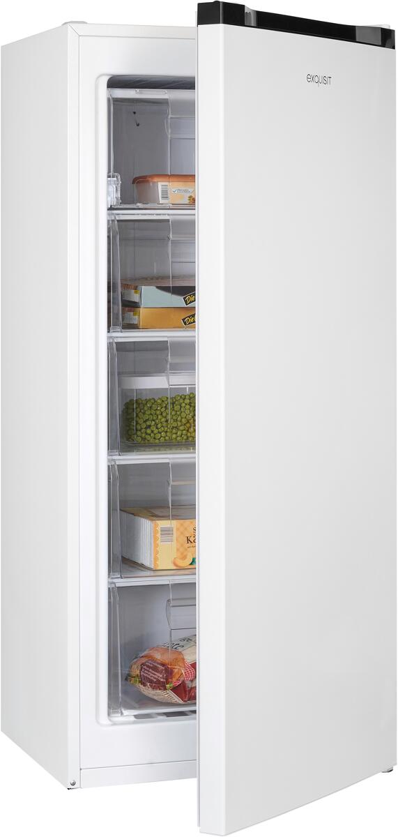 Exquisit GS145-050C Stand Gefrierschrank, 54 cm breit, 145 L, Griffmulde, weiß Elektroshop Wagner