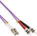InLine® LWL Duplex Kabel, LC/ST, 50/125µm, OM4, 0,5m (88504P)