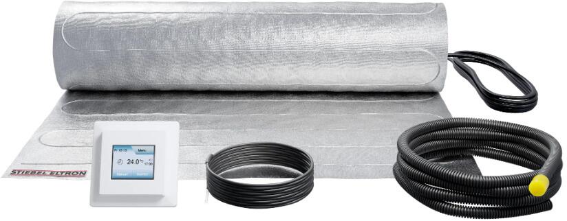 STIEBEL ELTRON elektrische Fußbodenheizung für Laminat und Fertigparkett, Komplettset 8 m², 140 W/m², FTD 140/8 Set Plus, 205743