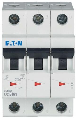 Eaton FAZ-B16/3 Leitungsschutzschalter (MCB), 16 A, 3p, Charakteristik: B (278847)
