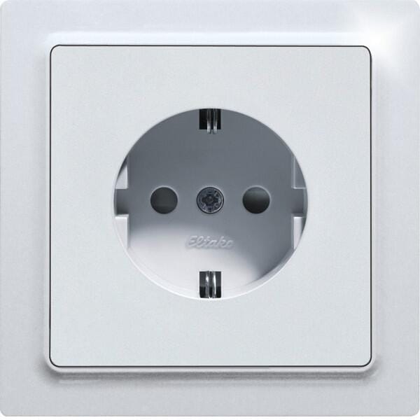 Eltako DSS55E-wg Schutzkontakt-Steckdose mit Oberteil, E-Design 55, reinweiß glänzend (30055895)