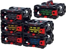 Runpotec Cable Box-Einzeladerabroller, 6 Boxen, für Verwaltung von Kabeln, Drähten oder Einzeladern, stapelbar und modular erweiterbar, Baustellentauglich (10217)
