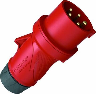 MENNEKES (13522) CEE-Stecker Xtra S mit SafeContact 5-Polig, 16A, 400V, rot