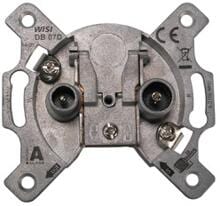 Wisi DB 07D Universal Antennendose, 2-Loch Durchgangsdose 14 dB (76863)