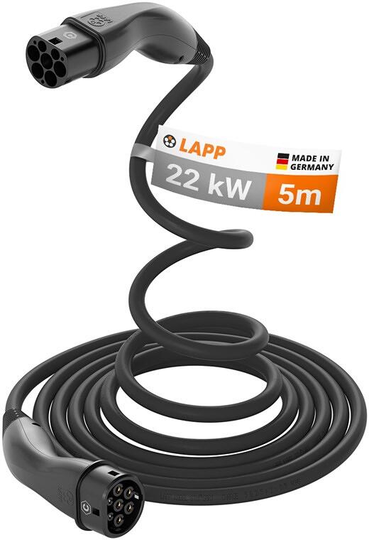 Lapp HELIX Komfort-Ladekabel Typ 2, bis zu 22 kW, 5 m, schwarz