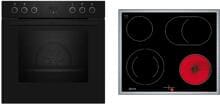 Neff EX4B0 N30/N50 A+ Einbauherdset mit Elektrokochfeld (E1CCD2AK3 + M16SRF0L0), 60 cm breit, 71 L, Kindersicherung, schwarz