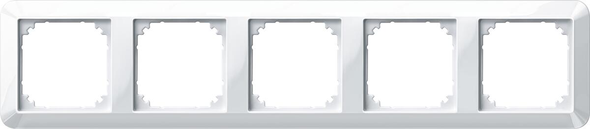 Merten 389519 1-M-Rahmen, 5fach, polarweiß glänzend