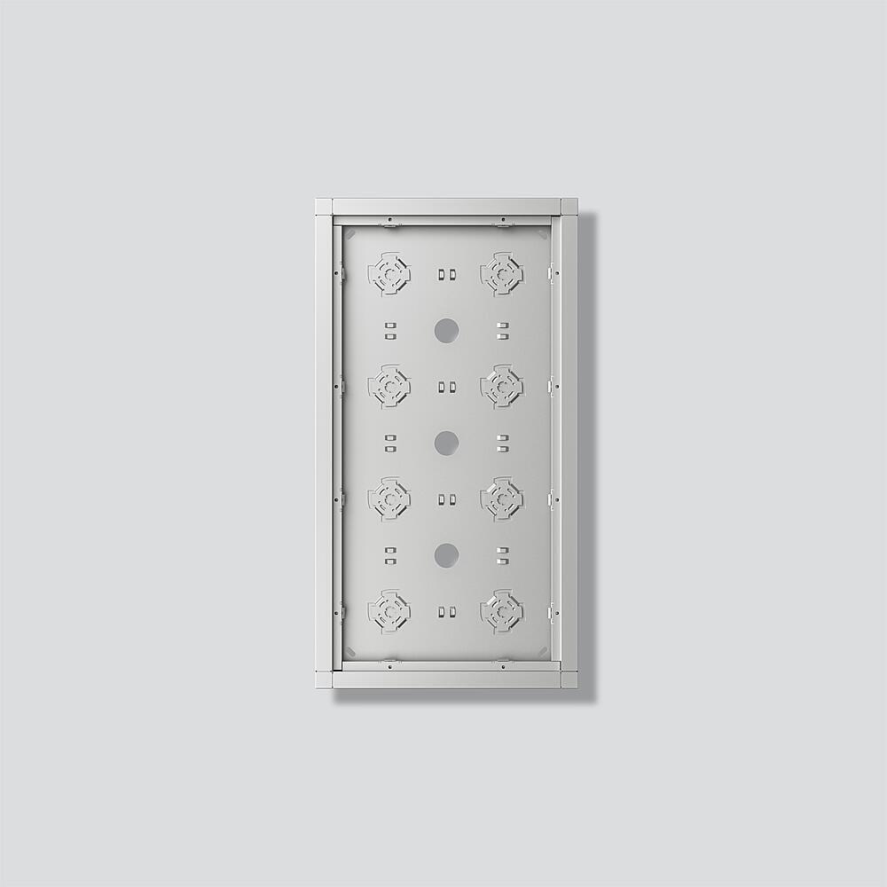 Siedle GA 612-4/2-01 SM Aufputzgehäuse für 8 Funktionsmodule, Aluminiumprofil, pulverbeschichtet, vertikal/horizontal montierbar silber metallic (2100