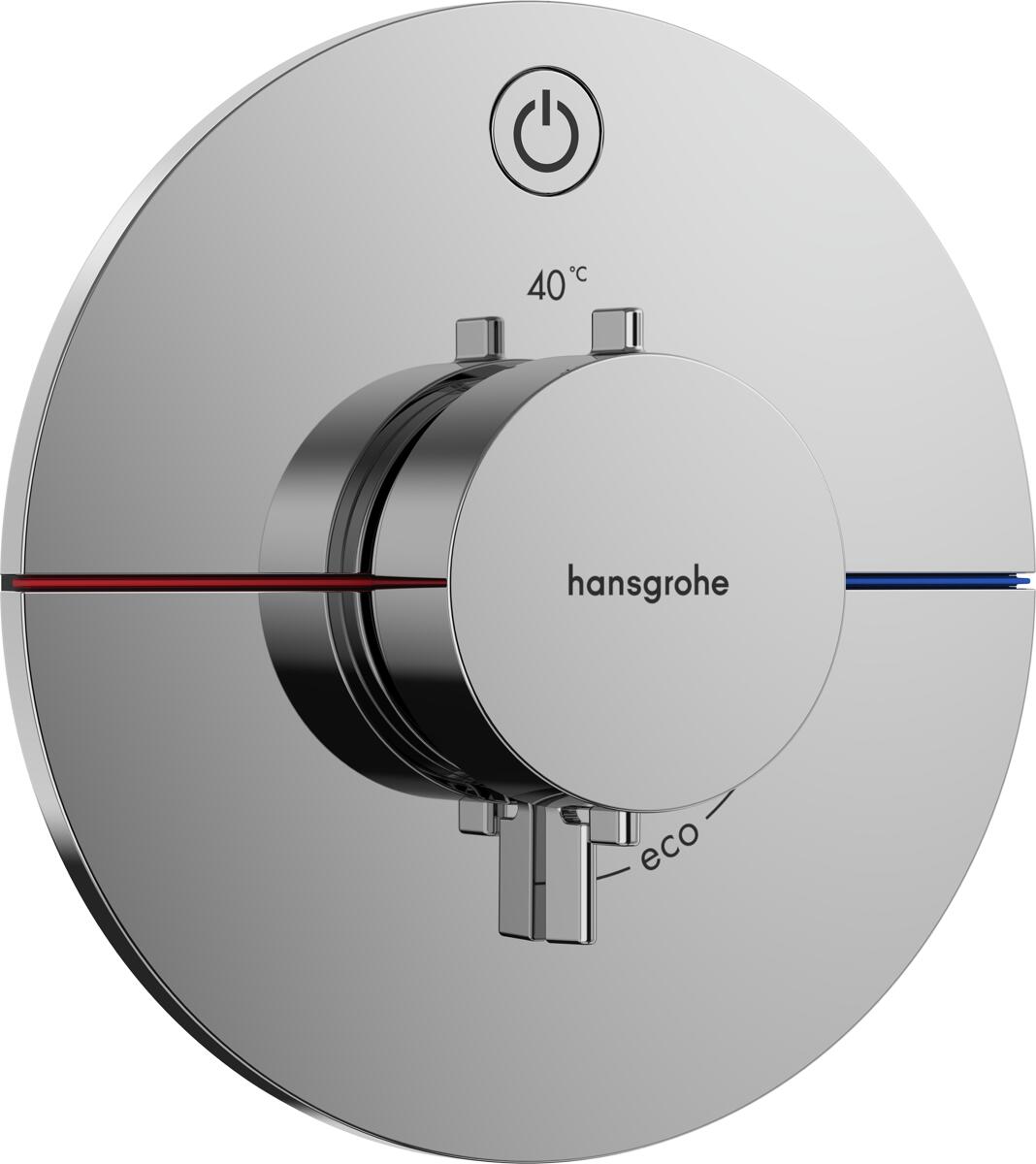 hansgrohe ShowerSelect Comfort S Thermostat Unterputz für 1 Funktion, Metall, 20,3 l/min, Chrom, (15553000)