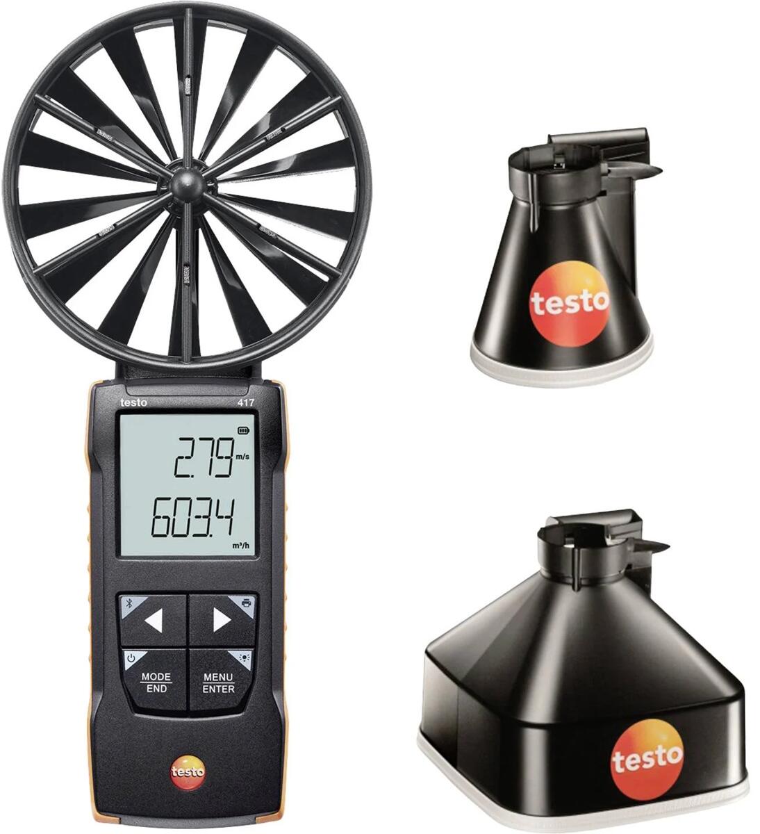 Testo 417 Set Flügelrad-Anemometer, Messung von Stömungen, Mittelwertbildung, Langlebig, schwarz (15631417)