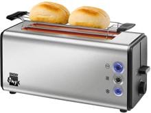 Unold 38915 Onyx Duplex Toaster, 4 Scheiben, 1400W, Brötchenaufsatz, edelstahl/schwarz