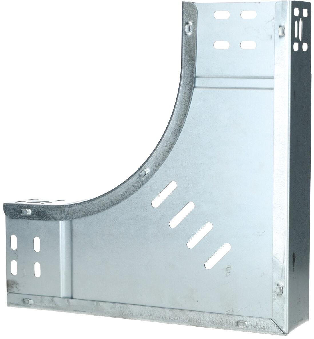 Niedax RES60.100 Bogen für Kabelrinne 90°, 60x102 mm, mit ungelochten Seitenholmen, bandverz.