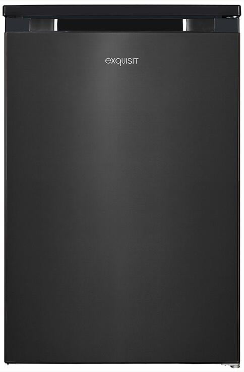 Exquisit KS16-4-051C Standkühlschrank, mit Gefrierfach, 55 cm breit, 107 L, Griffmulde, inoxlook-az