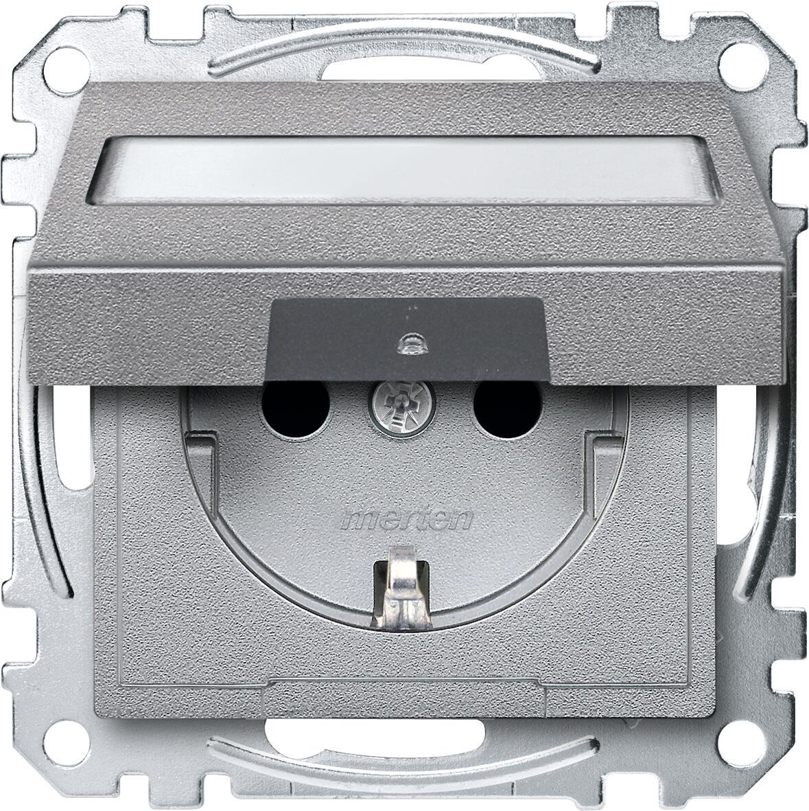 Merten MEG2301-0460 SCHUKO Socket Socket, Plug-In Terminals, Aluminum, System M