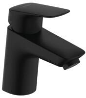 hansgrohe Logis Einhebel-Waschtischarmatur 70 mit Push-Open Ablaufgarnitur, Messing, 5 l/min, Mattschwarz (71077670)
