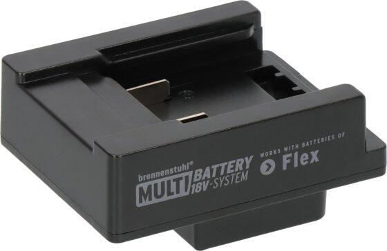 Brennenstuhl Adapter Flex für LED Baustrahler im brennenstuhl Multi Battery 18V System, schwarz (1172640072)