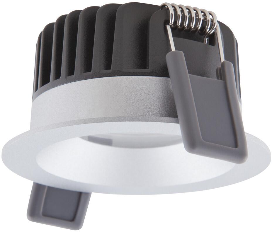 LEDVANCE Spot FIX P 8W 930 PS DIM, Einbaustrahler, feststehend, IP44, 3000K, warmweiß, Aluminium, silber (4058075799608)