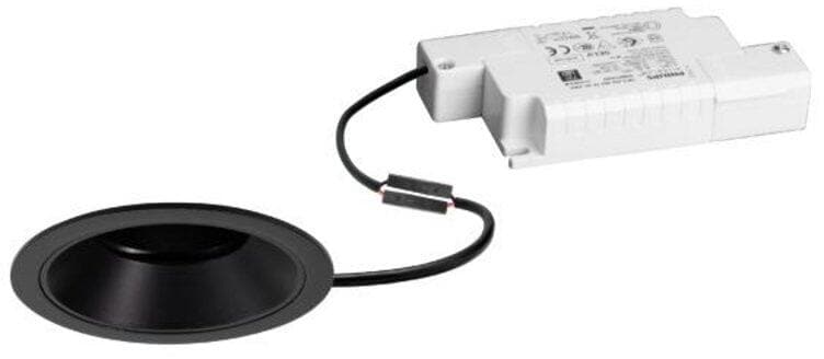 Brumberg BINATO LED-Einbaustrahlerset 230V AC, 50Hz, 6W, 460lm, 38°, dim2warm, 3.000K - 1.800K, CRI>90, rund, dreh- und schwenkbar, schwarz struktur /