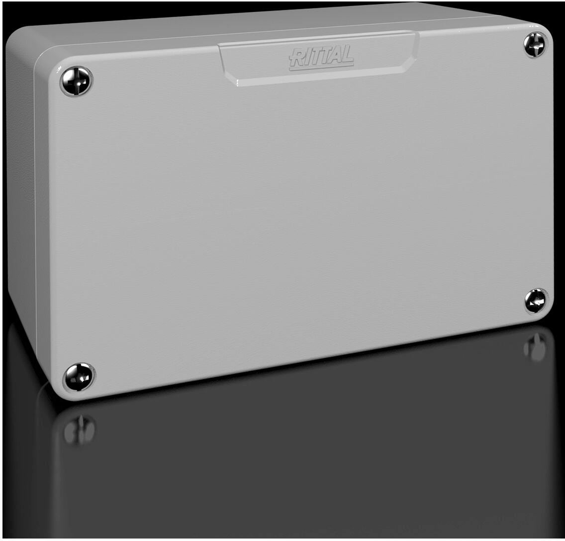 Rittal GA 9105.210 Aluminiumguss-Gehäuse, BHT: 125x80x58 mm, Aluminiumguss, ohne Montageplatte, mit Deckel