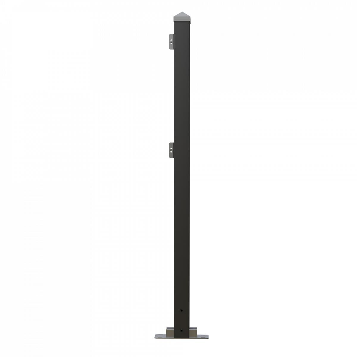 HEPA Solar PV-Zaun Eckpfosten, vertikal, 4mm, Aluminium, pulverbeschichtet, schwarz (330104010401)