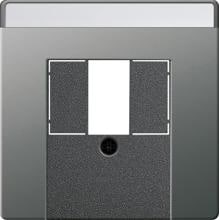 Gira 0876600 Abdeckung für TAE und USB mit Beschriftungsfeld, System 55, edelstahl