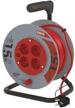 EMOS P19515 Kabeltrommel, SCHUKO, 4 Steckdosen, Länge 15m, 1,0mm², PVC, rot (1928141500)