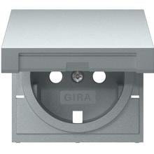 Gira 492226 Abdeckung für SCHUKO-Steckdose 16 A 250 V~ mit Klappdeckel System 55 Farbe Aluminium