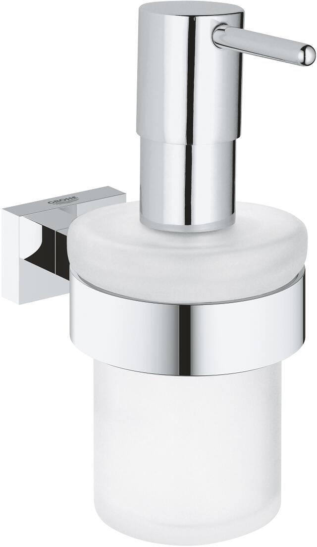 GROHE Essentials Cube Seifenspender, mit Halter, chrom (40756001)