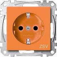 SCHUKO-Steckdose für Sonderstromkreise, erhöhter Berührungsschutz, Steckklemmen, orange, Merten MEG2300-0302