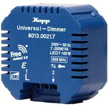 Kopp 801300217 Funk-Empfänger: Universal-Dimmer 2-Draht/1-Kanal, 7 – 200 W/VA, LED 7 – 100 W