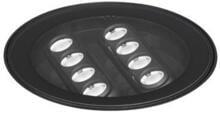 Brumberg LANKO-R LED-Bodeneinbauleuchte, V4A, IP67, 12W, 1390lm, 3000K, 30°, schaltbar, schwarz