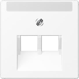 Jung A569-2NAPLUAWWM Abdeckung für IAE/UAE-Anschlussdosen, 2 x 8-polig, mit Schriftfeld, schneeweiß matt