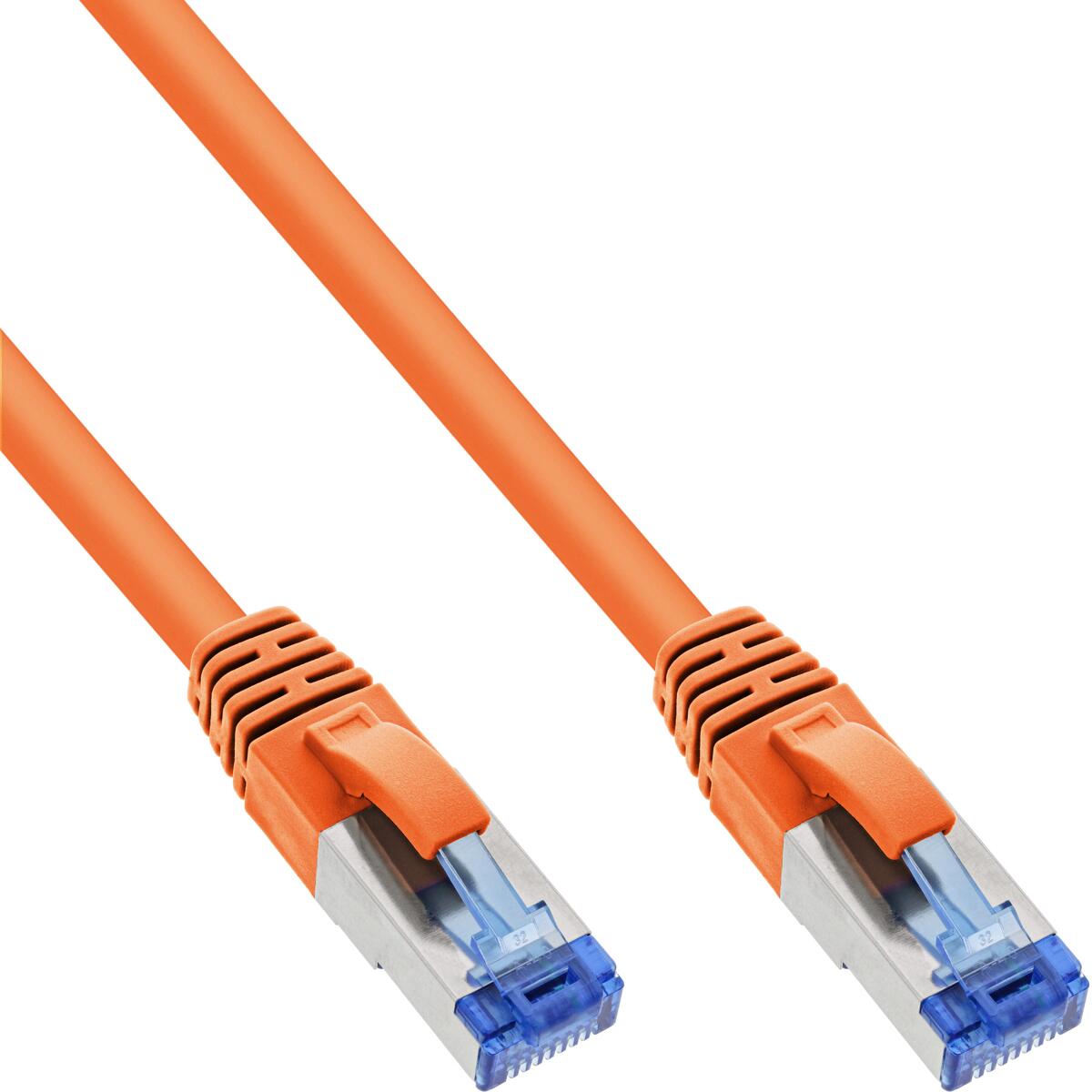 InLine Patchkabel, S/FTP (PiMf), Cat.6A, halogenfrei, orange, 0,5m (76850O)