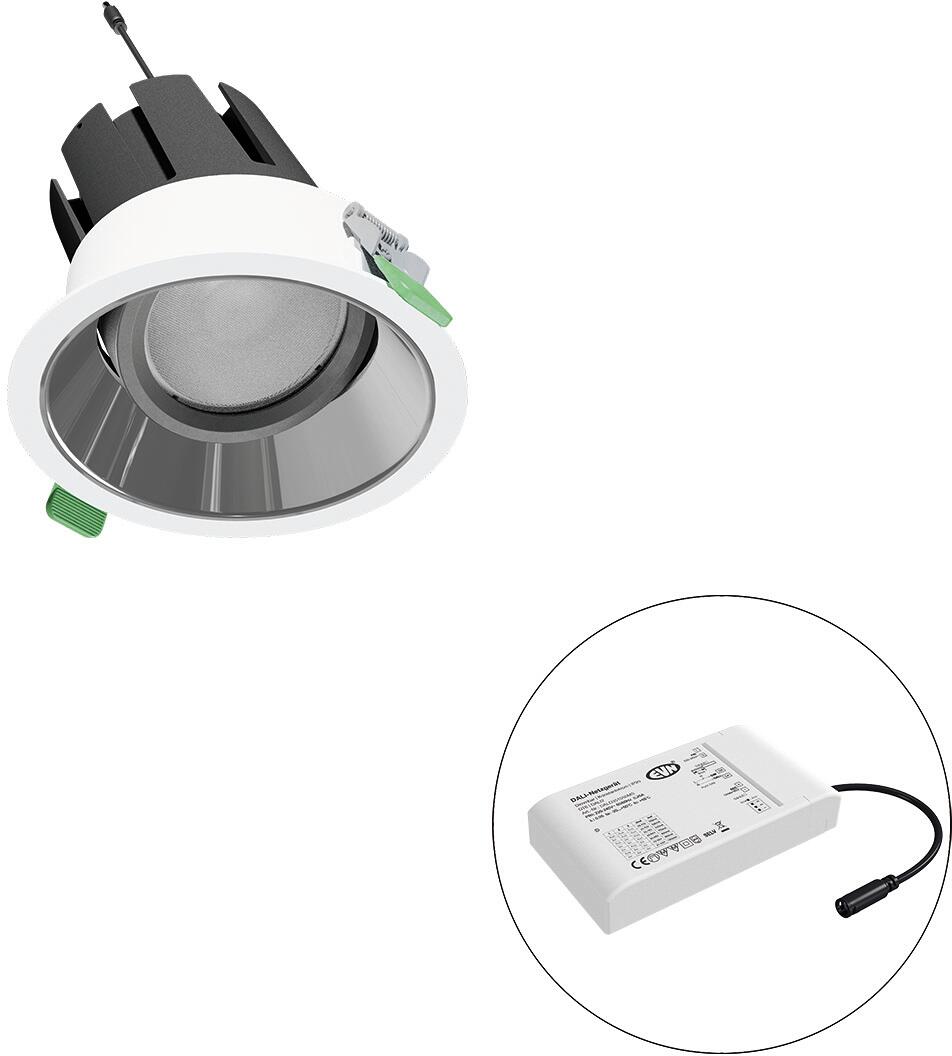 EVN SELECTO LED Deckeneinbau, rund, dreh-/schwenkbar, IP20, 220–240V AC, 38W, 3000K, 4750lm, inkl. Netzgerät, Phase, Reflektor silber/matt, 6.691,00cd
