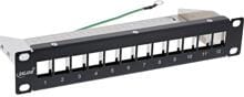 InLine 10" Patchpanel Leerblech 12x, für Keystone Module, 1HE, RAL9005 schwarz (19109C)