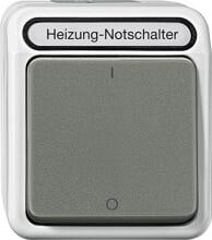 Merten MEG3643-8029 Heizungs-Notschalter, Aquastar, Aus, 3‑polig, Kontrolllicht, lichtgrau