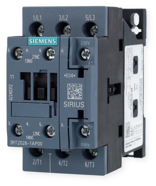 Siemens 3RT20261AP00 Leistungsschütz Baugröße S0, 11kW, 230V AC, 1S+1Ö